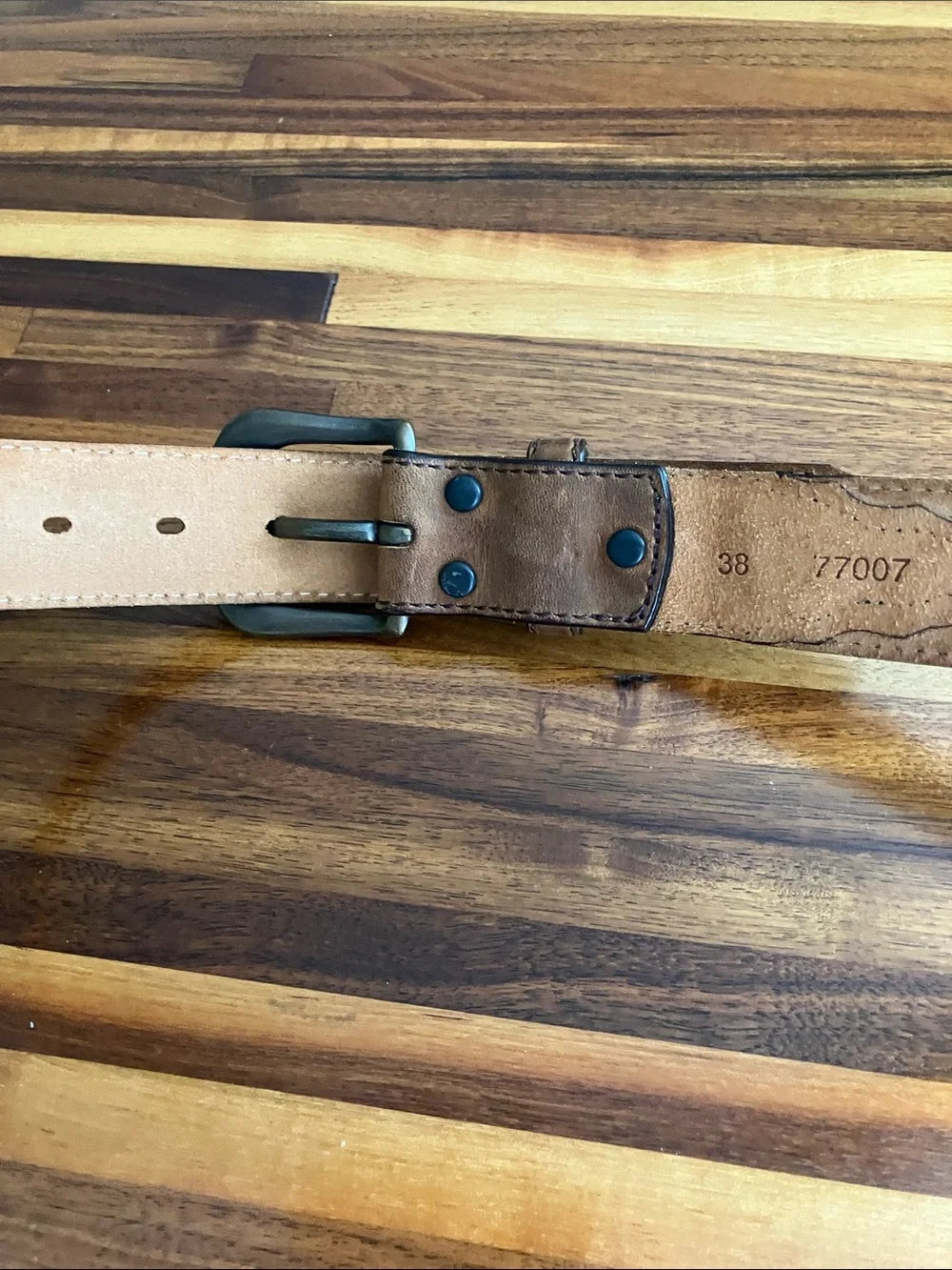 Duluth Trading Leather Belt Size 38 Brown Barbed Wire Western Genuine Leather